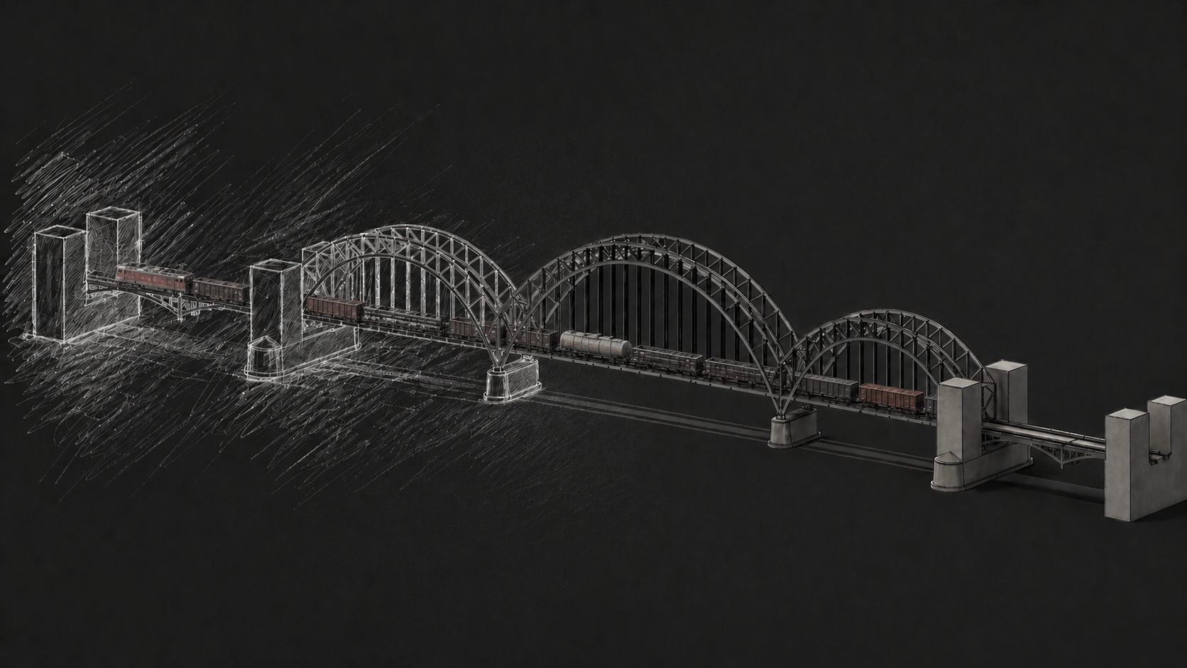 HO scale model railroad bridge 3D printed by 3DModelBridges